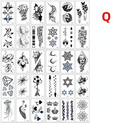 30Pcs Temporary Tattoos Hyun A ins Cute Stickers And Decals Women's Tattoos And Body Art Waterproof Fake Tattoo Cartoons Sticker