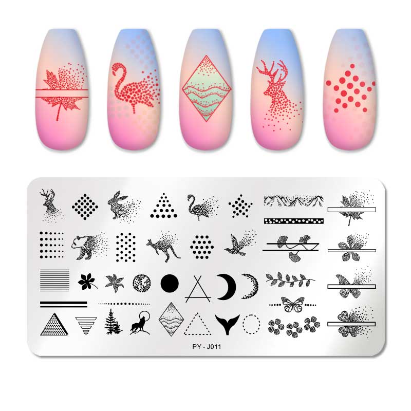 PICT YOU Rose Flower Nail Stamping Plates  Line Pictures Nail Art Plate Stamp Template Marble Leaves Image Printing Plates Tools