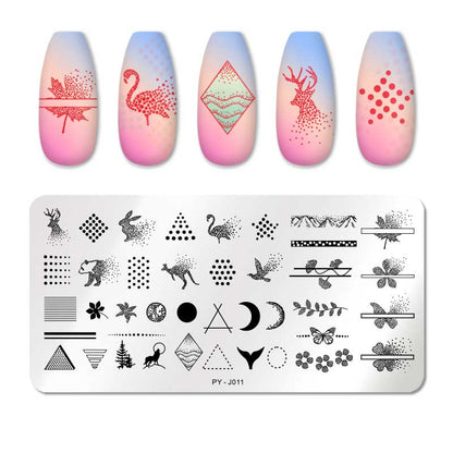 PICT YOU Rose Flower Nail Stamping Plates  Line Pictures Nail Art Plate Stamp Template Marble Leaves Image Printing Plates Tools
