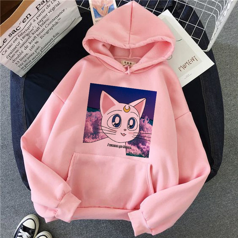 women hoodie kawaii funny ulzzang Sweatshirt harajuku korean style Graphic female clothes Hoodies fashion grunge