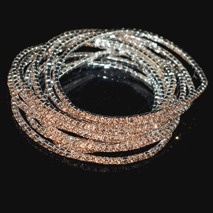10 Pieces of Ladies Transparent Shiny Crystal Bracelet 27 Colors Full Rhinestone Elastic Bracelet Women Wristband Bracelet Gift