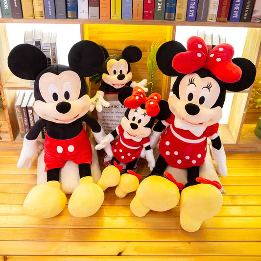 40-120cm Disney Mickey Mouse Plush Toys Kawaii Anime Mickey Minnie Stuffed Plush Models Dolls Toy Kids Birthday Christmas Gift