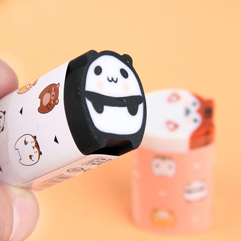 3 PCS Creative Cute Cartoon Animal Eraser Stationery Farm 2B Cutable Rubber Children Prize Students Gifts Office School Supplies