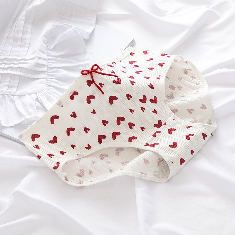 Giczi Cartoon Cotton Women's Panties Sweet Breathable Underwear Lovely Strawberry Briefs Girls Underpants Skin-Friendly Lingerie