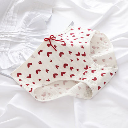 Giczi Cartoon Cotton Women's Panties Sweet Breathable Underwear Lovely Strawberry Briefs Girls Underpants Skin-Friendly Lingerie