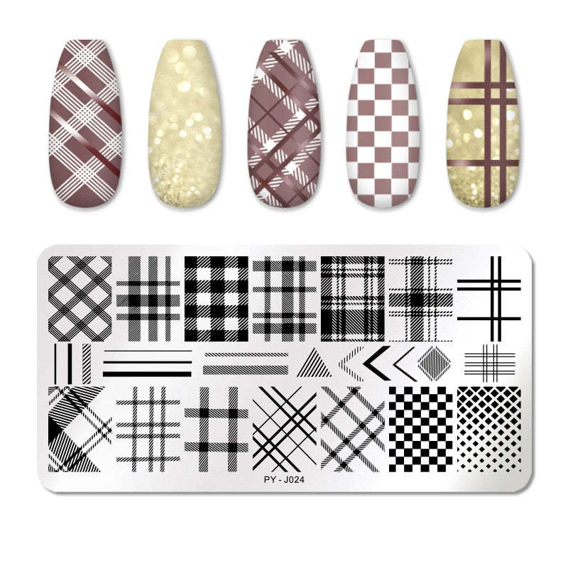 PICT YOU Rose Flower Nail Stamping Plates  Line Pictures Nail Art Plate Stamp Template Marble Leaves Image Printing Plates Tools
