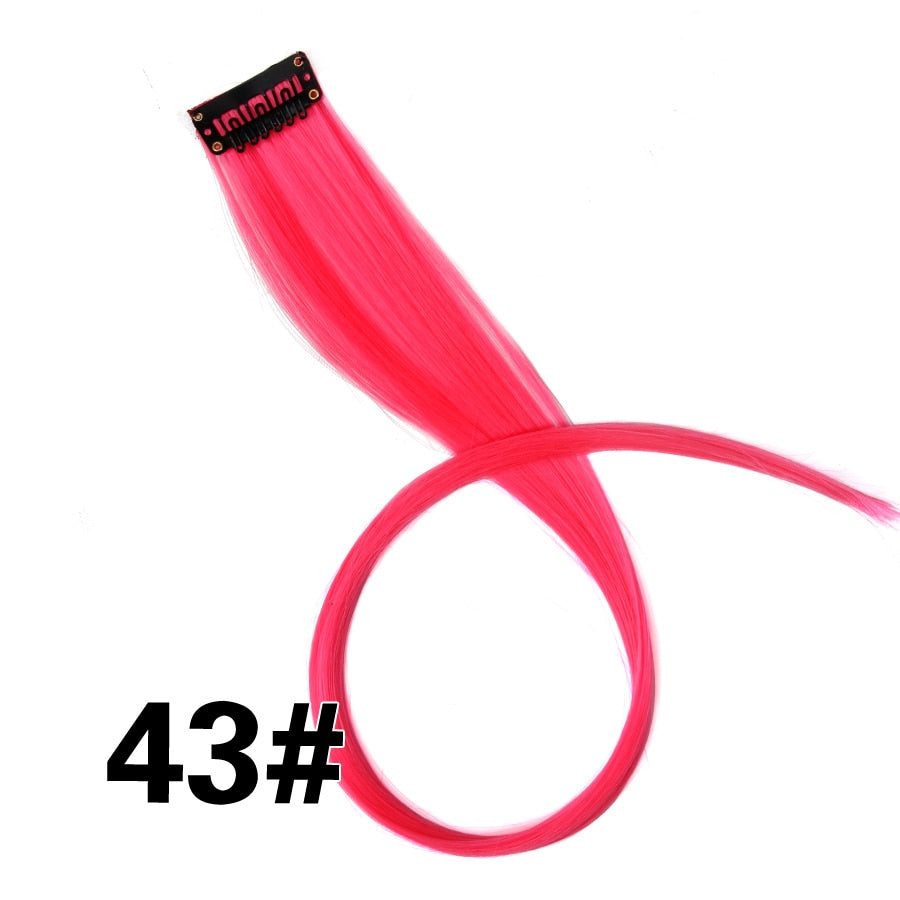 Alileader Clip On Hair Extension 57Color Ombre Straight Hair Extension Clip In Hairpieces High Temperature Faber Hair Pieces