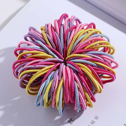 100/500pcs/Bag Girls Cute Colorful Basic Elastic Hair Bands Ponytail Holder Children Scrunchie Rubber Band Kids Hair Accessories