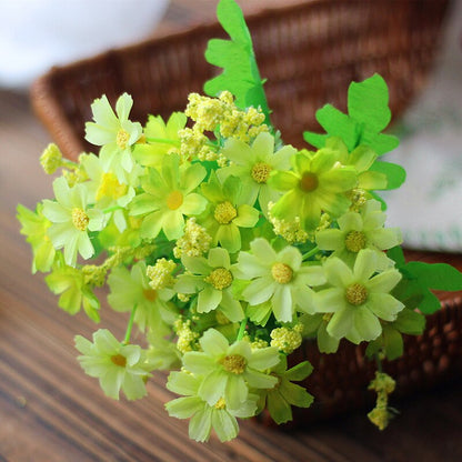 One Bouquet 7 Branch 28 Heads Cute Silk Daisy Artificial Decorative Flower DIY Wedding Flower Bouquet Home Room Table Decoration