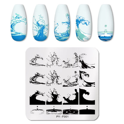 PICT YOU Rose Flower Nail Stamping Plates  Line Pictures Nail Art Plate Stamp Template Marble Leaves Image Printing Plates Tools