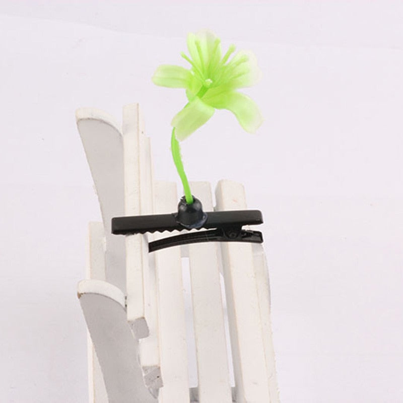 1PC Funny Show Bean Sprout Bobby Hairpin Flower Plant Hair Clips For Kids Girls Women Hair Styling Tool