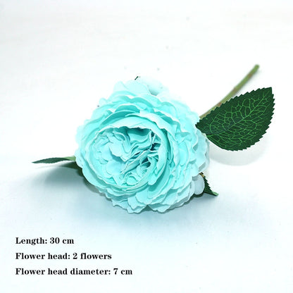 Blue variety autumn fake tea rose peony silk flower autumn gerbera daisy fake flower plastic DIY wedding home accessories