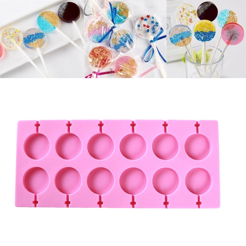 0-9 Numbers Shape Lolli Silicone Mold 3D Hand Made Sucker Sticks Chocolate Cake Jelly Candy Mold With Sticks Party Decoration