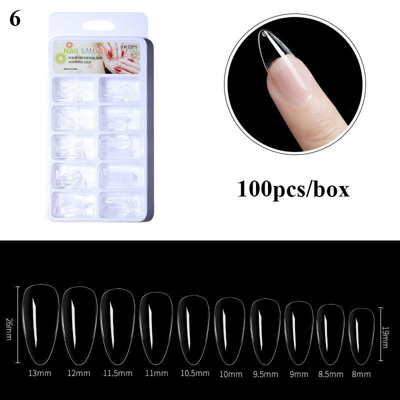 100Pcs Fake Nail Nails Extension Transparent Acrylic Nail Seamless Full/Half Cover Beauty Nail Decor French Nail Manicure Tools