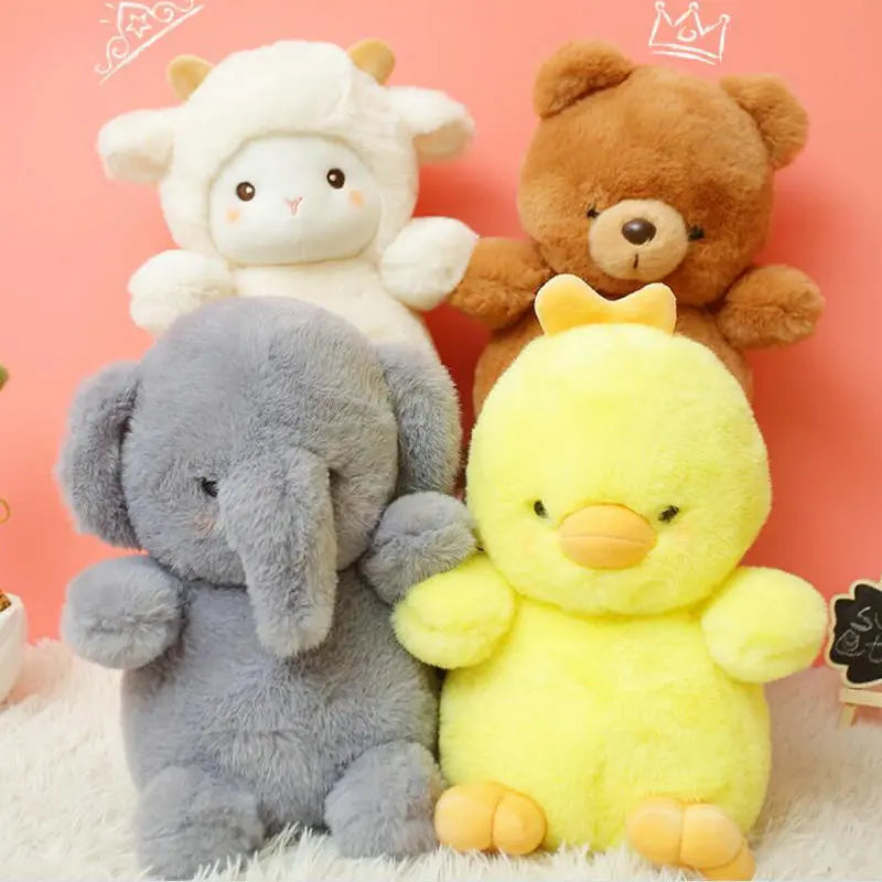 Fluffy Hair Super soft Elephant Lamb Cuddly Plushies Doll Stuffed Animals Long Plush Brown Bear Chick Baby Appease Doll toys Kid