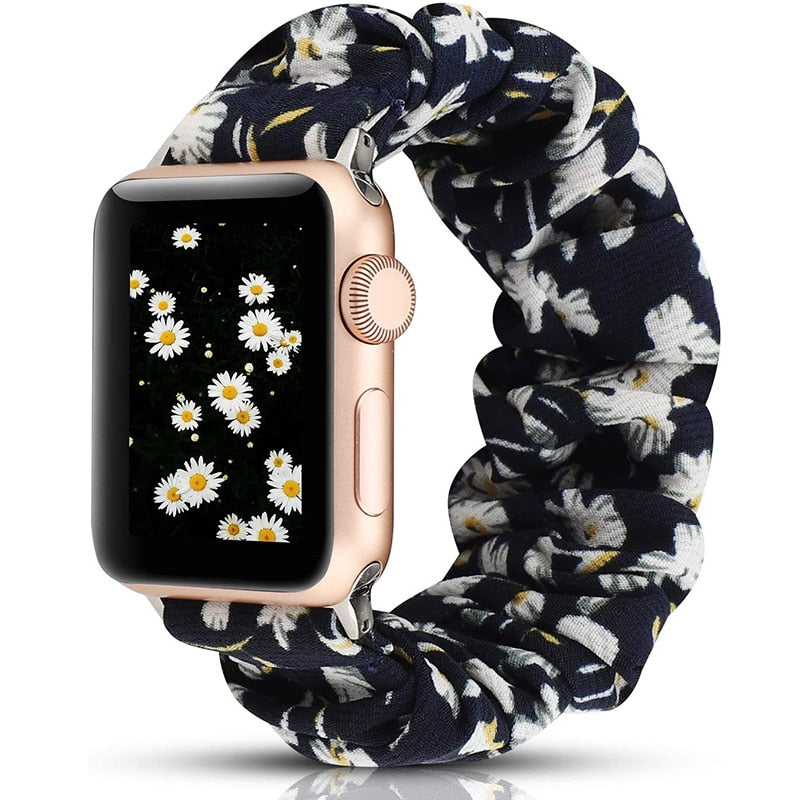 Scrunchie Elastic Watch Straps Watchband for Apple Watch Band Series 7 6 5 4 38mm 40mm 42mm 44mm for iwatch 45/41mm Bracelet
