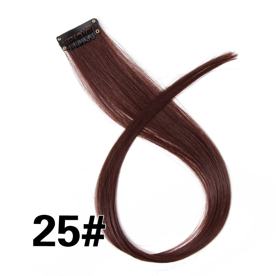 Alileader Clip On Hair Extension 57Color Ombre Straight Hair Extension Clip In Hairpieces High Temperature Faber Hair Pieces