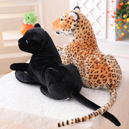 30-120cm Giant Black Leopard Panther Plush Toys Soft Stuffed Animal Pillow Animal Doll Yellow White Tiger Toys For Children