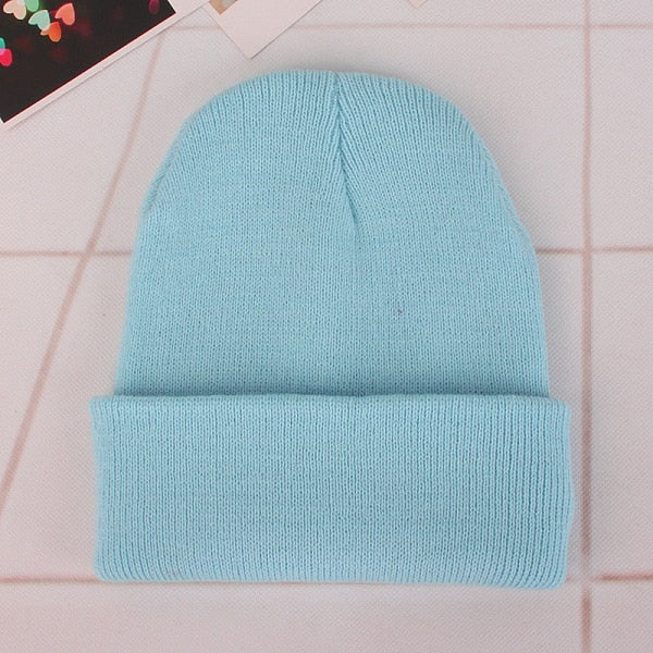 Winter Hats for Woman New Beanies Knitted Fluorescent Cute Hat Girls Autumn Female Beanie Caps Warmer Bonnet Ladies Casual Cap