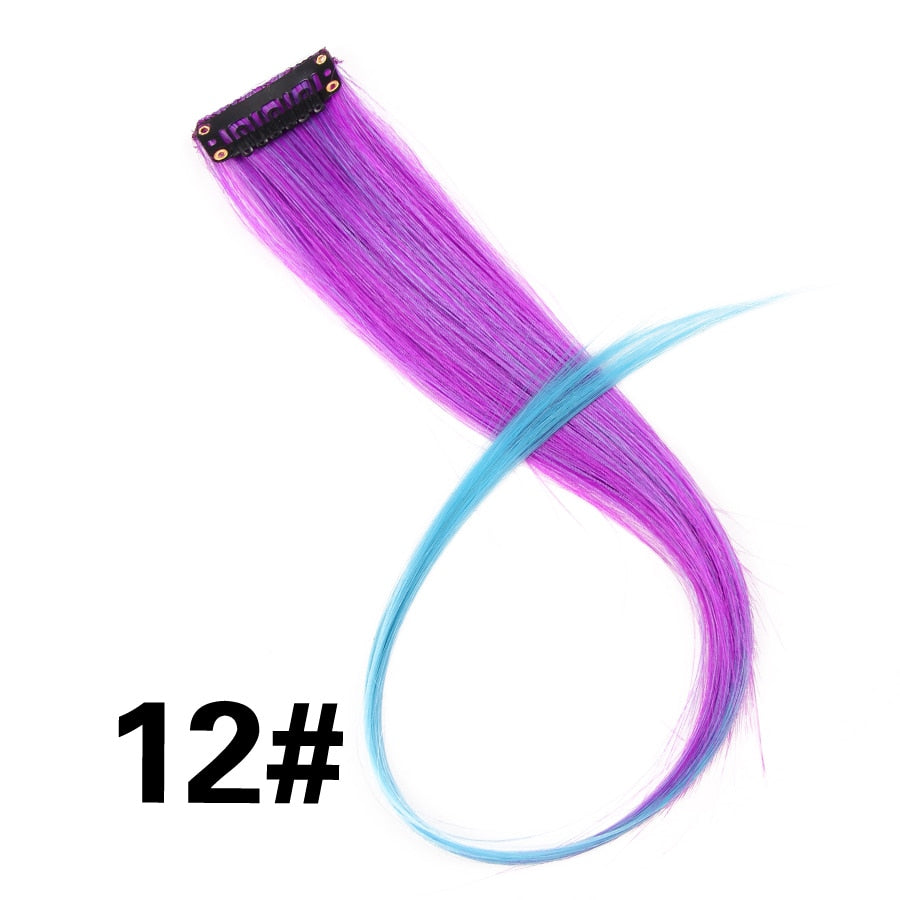 Alileader Clip On Hair Extension 57Color Ombre Straight Hair Extension Clip In Hairpieces High Temperature Faber Hair Pieces