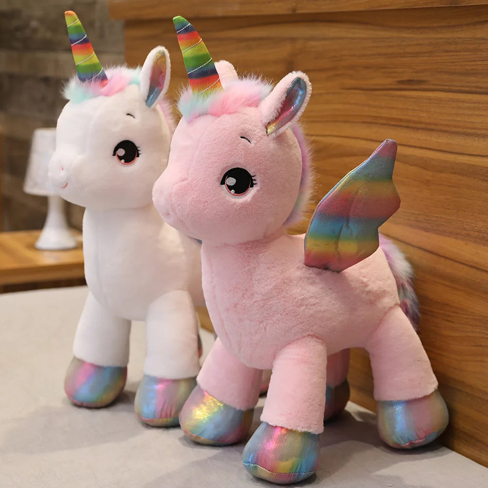 40cm Unicorn Plush Toy Rainbow With Wings Stuffed Animal Doll Toys for Girl Children Birthday Gift Pillow