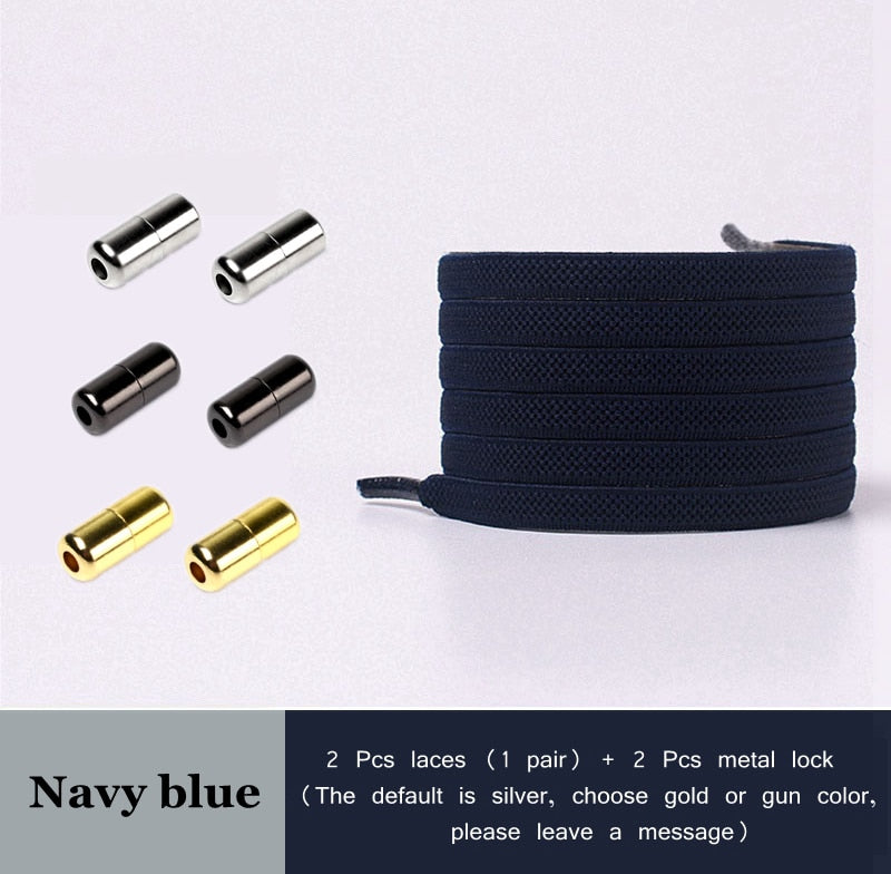 New No Tie Shoe laces Elastic Shoelaces Metal Lock Creative Kids Adult Sneakers Flat Shoelace Fast Safety Lazy Laces Unisex