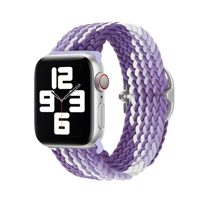 Nylon Braided Solo Loop Strap for Apple Watch Band 38mm 40mm 42mm 44mm Sport Elastics Wristband for iWatch Series 6/5/4/3/2/1/SE