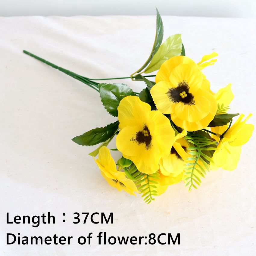 Artificial Pansy Flowers artificial flowers 10 Inch Silk Fake Butterfly Orchid Flower Home office Wedding Decoration