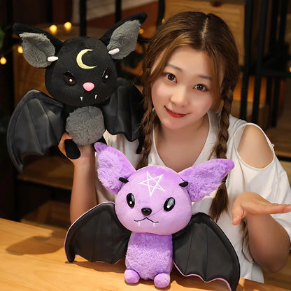 Dark Series Vampire Plush Bat Toy Pentacle Moon Bat Doll Stuffed Gothic Rock Style Bag Halloween Plush Kids Toy Home Decor