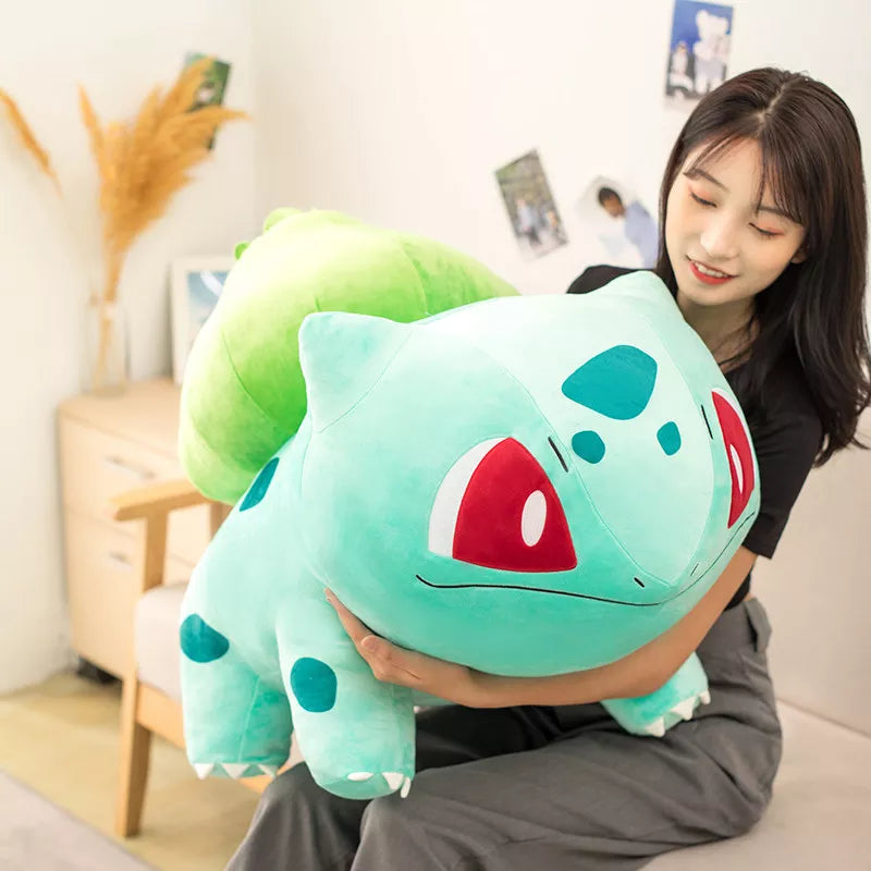 Big Size Bulbasaur Plush Doll Giant Squirtle Charmander Anime Cartoon Frog Stuffed Toy New Year's Gift For Kids Children