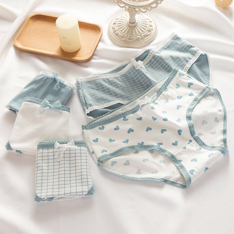 5Pcs/set Cotton Panties for Women Girl Briefs Underwear Plus Size Cute Soft Short Pantys Lingerie Female Ladies Underpants