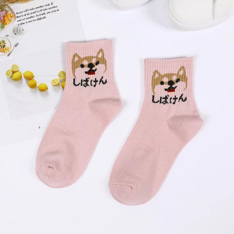 Women Ins Cartoon Patterned Short Funny Socks Cute Animal Dinosaur Socks For Ladies Funny Japan College Wind Concise Socks