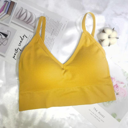 Women Crop Tops Tube Top Female Streetwear Sleeveless Camis Seamless Sports Lingerie Tee Bra Crop Top Bandeau Top Tank