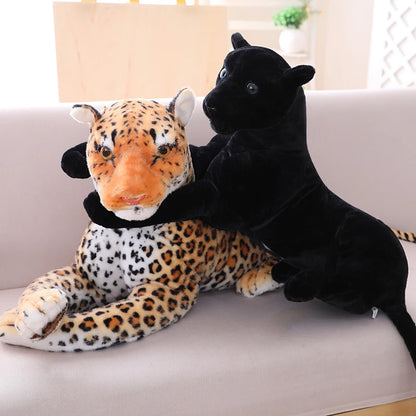 30-120cm Giant Black Leopard Panther Plush Toys Soft Stuffed Animal Pillow Animal Doll Yellow White Tiger Toys For Children