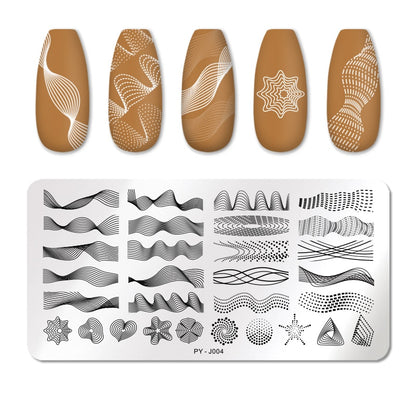 PICT YOU Rose Flower Nail Stamping Plates  Line Pictures Nail Art Plate Stamp Template Marble Leaves Image Printing Plates Tools