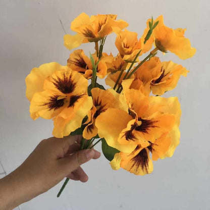 Artificial Pansy Flowers artificial flowers 10 Inch Silk Fake Butterfly Orchid Flower Home office Wedding Decoration