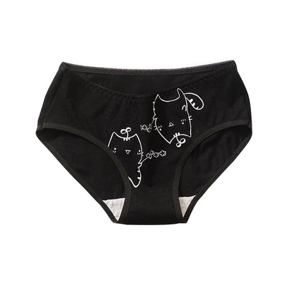 5Pcs/set Cotton Underwear Cute Cartoon Cat Panties for Woman Girl Soft Pantys Plus Size Breathable Briefs Female Lingerie
