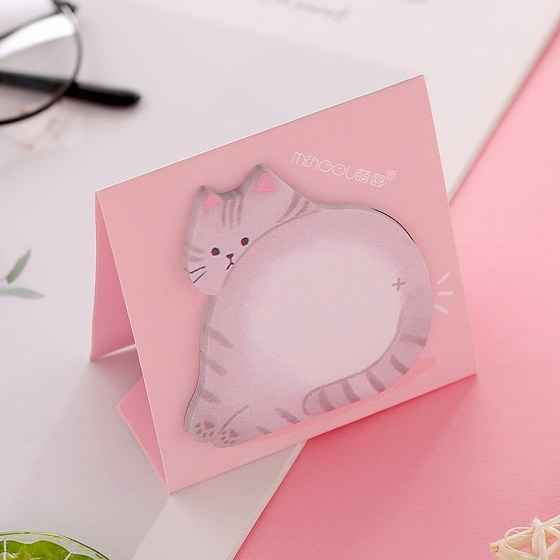 Mengtai 30sheets Cute Animal butt Sticky Notes Memo Pad Bookmarks kawaii Cat Penguin N Times Sticky Office Stationery Supply