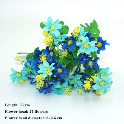 Blue variety autumn fake tea rose peony silk flower autumn gerbera daisy fake flower plastic DIY wedding home accessories