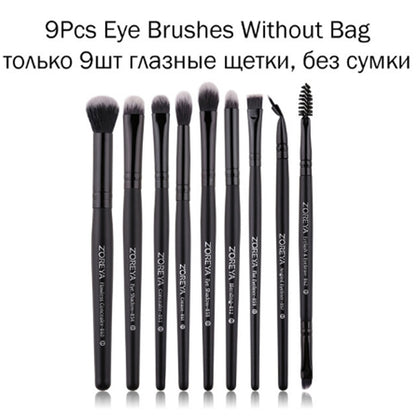 ZOREYA Black Makeup Brushes Set Eye Face Cosmetic Foundation Powder Blush Eyeshadow Kabuki Blending Make up Brush Beauty Tool