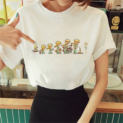Hot Spring Summer Little Prince Graphic Women's T-Shirt Little Prince Graphic Tees Vouge Shirts For women O-Neck Short Sleeve
