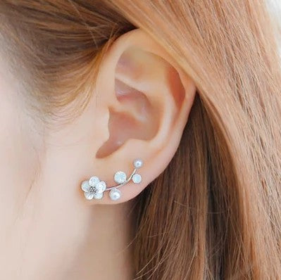 New Crystal Flower Drop Earrings for Women Fashion Jewelry Rhinestones Earrings Gift for Party Best Friend