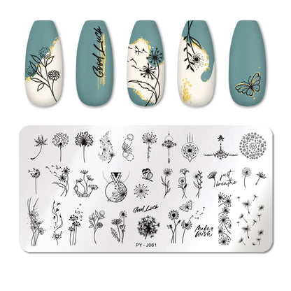 PICT YOU Rose Flower Nail Stamping Plates  Line Pictures Nail Art Plate Stamp Template Marble Leaves Image Printing Plates Tools
