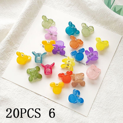 30/50PCS/Set Girls Cute Colorful Flower Star Mickey Small Hair Claws Kids Sweet Hairpins Hair Clips Fashion Hair Accessories