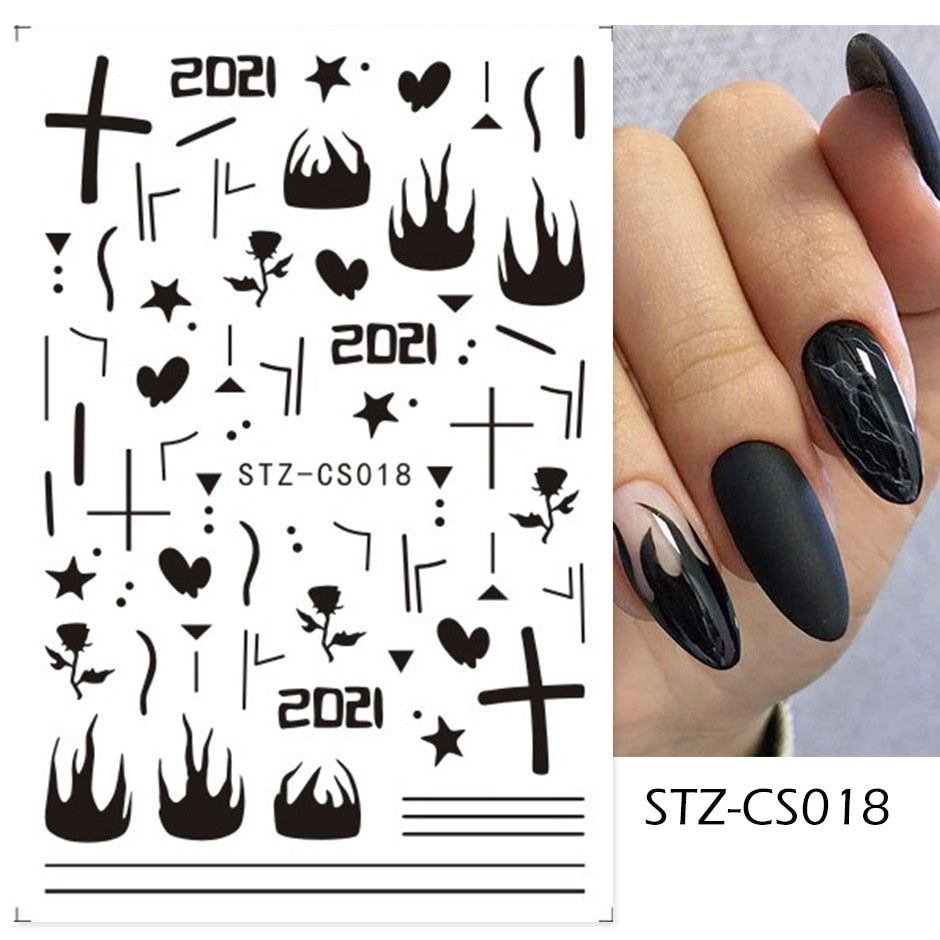 3D Valentine Sticker for Nails Cute Cartoon Lover Sliders for Nail Gang Girl DIY Design Decals Manicure Nail Art Decor GLF106