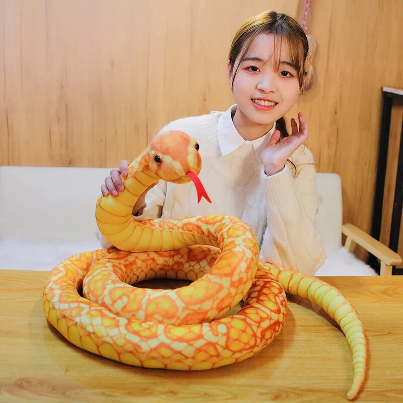 110/160CM Realistic Python Snake Plush Toy Giant Boa Cobra Long Stuffed Animal Snake Plushie Pillow Children Boys Gift Home Decoration