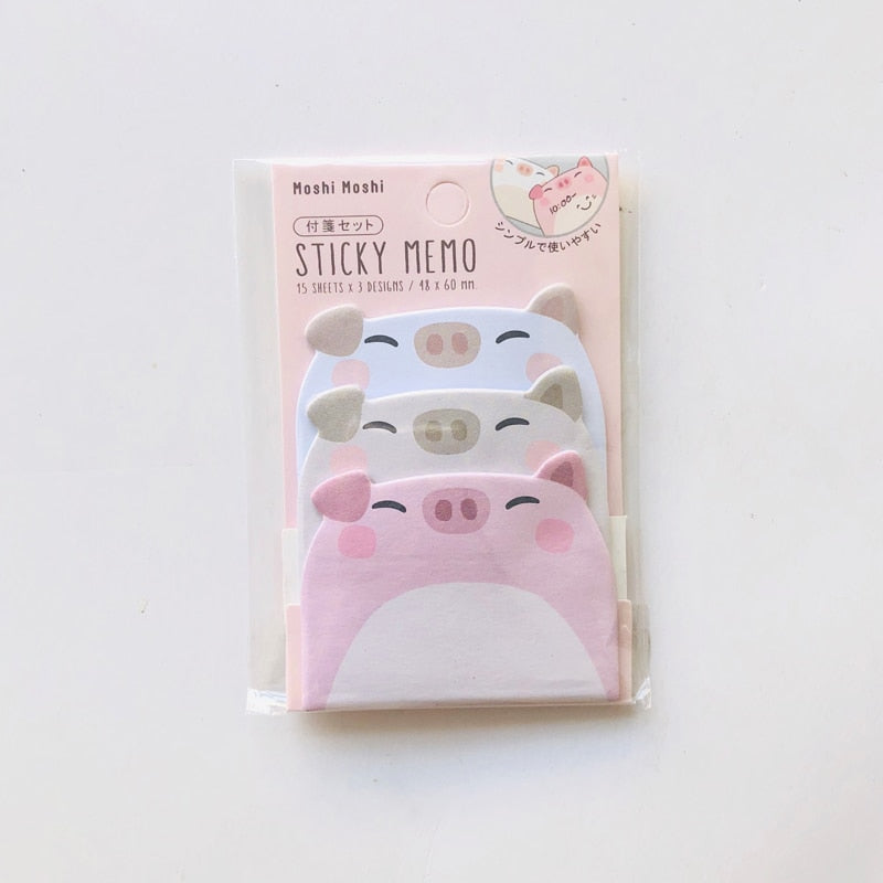 45 Sheets/Pack Kawaii Penguin Pig Bear Cat Memo Pads Student Stationery School Office Supply