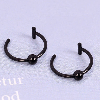 New Punk 8/10mm Titanium Steel Lip Rings Cuff Clip on Fake Labret Piercing Ear Nose Hoops Unisex Women Septum Body Jewelry