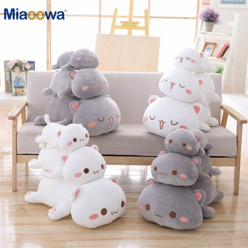 35cm Kawaii Lying Cat Plush Toys Stuffed Animal Cute Cat Doll Lovely Pillow Plushies Soft Cartoon Cushion Kid Christmas Gift