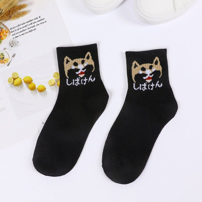 Women Ins Cartoon Patterned Short Funny Socks Cute Animal Dinosaur Socks For Ladies Funny Japan College Wind Concise Socks